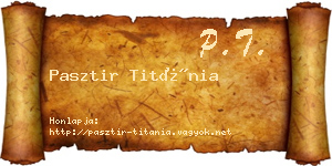 Pasztir Titánia névjegykártya